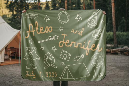 Camping Doodle Blanket