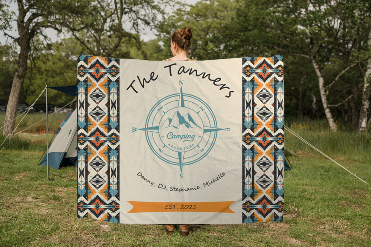 Tribal Camping Adventure Blanket